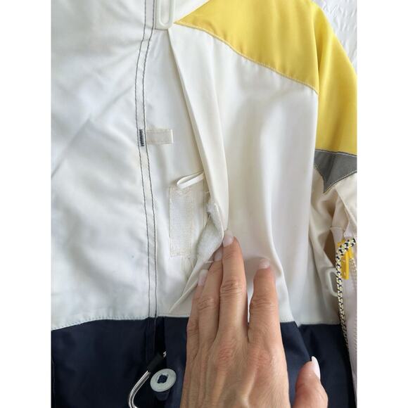 Vintage Mens Medium Sailing Boating Coat 80s Blue White HEAVY Lined England - Picture 8 of 15